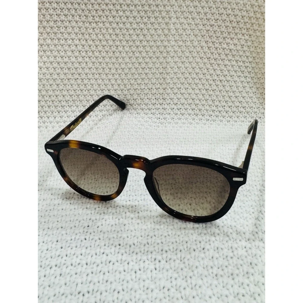 Madewell Tortoise Brown Round Sunglasses Gradient Lenses Keyhole Bridge